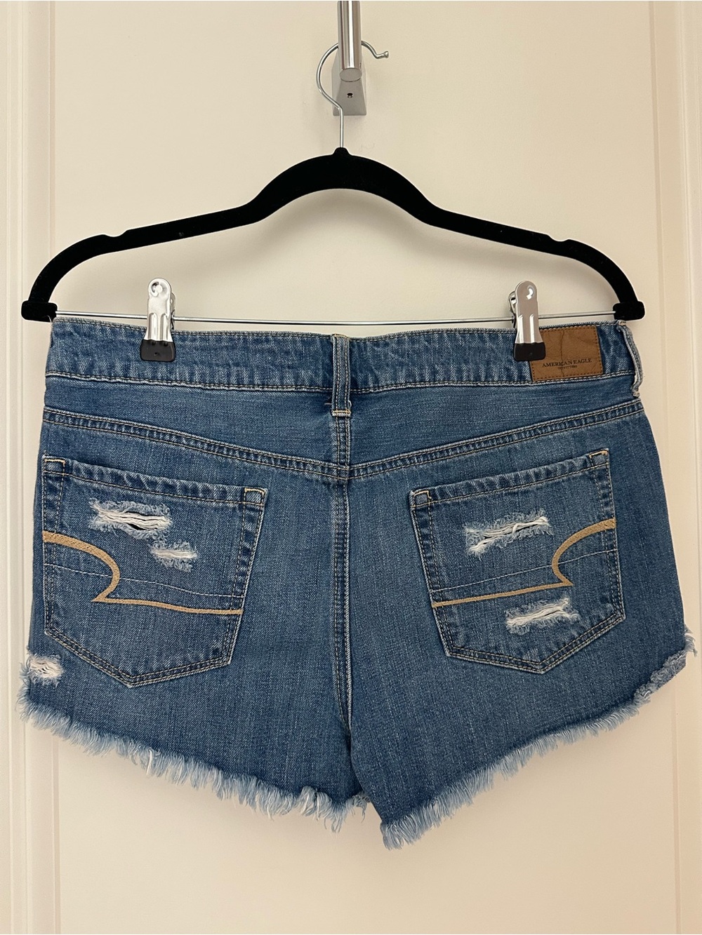 American Eagle Outfitters Distressed Denim Shorts - Blue - Picture 2 of 6